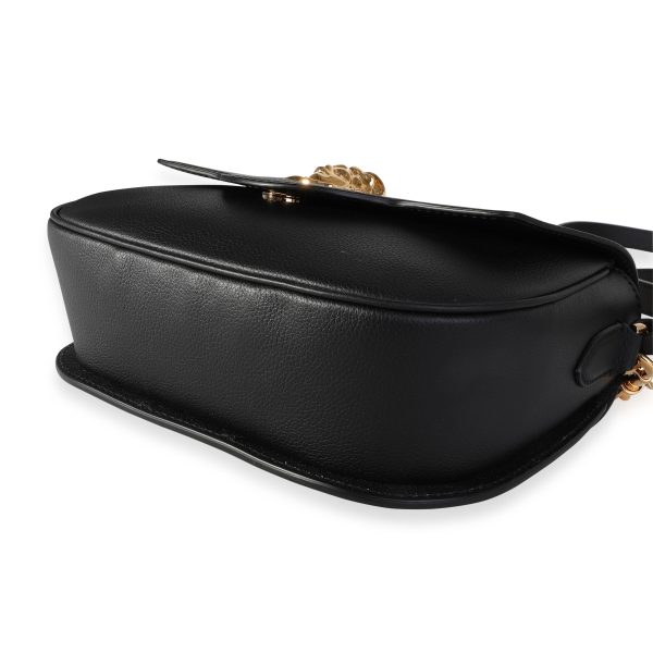 118026 clasp Versace Black Leather La Medusa Chain Shoulder Bag