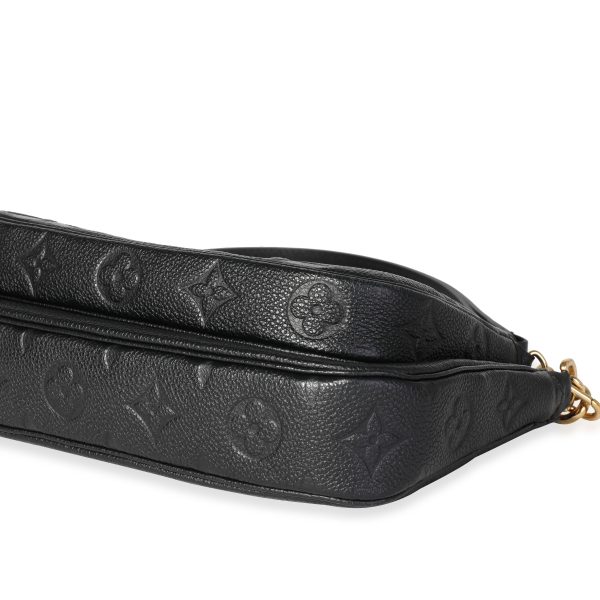 118029 clasp 1190a30b a262 4fb7 b63c 9720f094a03a Louis Vuitton Black Monogram Empreinte Leather Multi Pochette