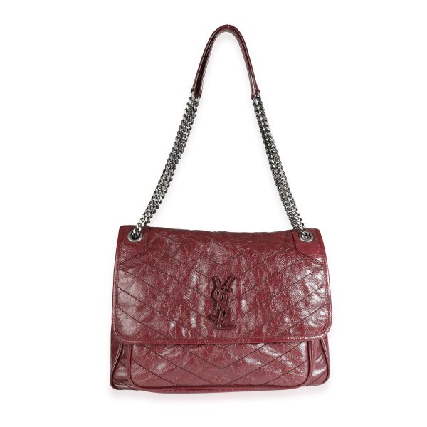 118047 bv Saint Laurent Rouge Legion Matelassé Leather Large Niki Bag