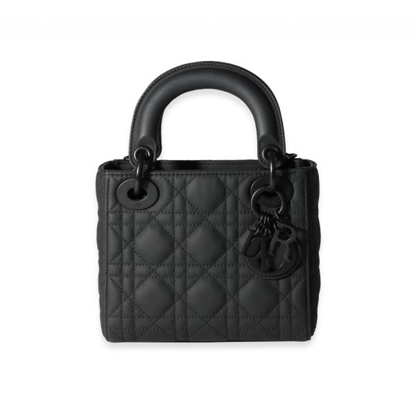 118064 fv c36c0c65 cd2f 4db4 8608 a6447f7f5430 Dior Black Ultramatte Cannage Calfskin Mini Lady Dior Bag