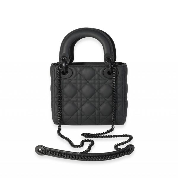 118064 pv 63400e8b d661 4460 ae77 5a105ec5b0a8 Dior Black Ultramatte Cannage Calfskin Mini Lady Dior Bag