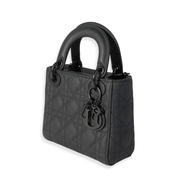 118064 sv 9252eedd dadb 42b7 ac70 36645fd450d9 Dior Black Ultramatte Cannage Calfskin Mini Lady Dior Bag