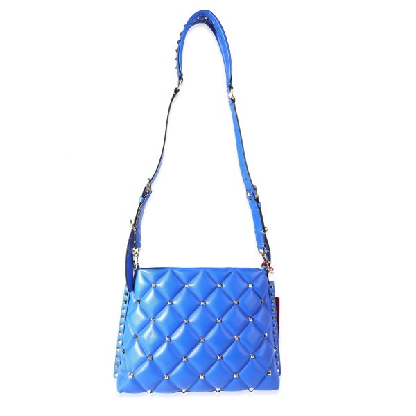 118067 bv 6c3ac49f 669d 4616 a1d2 a7def62504db Valentino Blue Quilted Leather Candystud Shoulder Bag