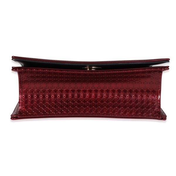 118072 stamp 9a90d56e 851a 4d95 9fd6 7eed146a9029 Dior Red Metallic Patent Micro Cannage Small Diorama Bag