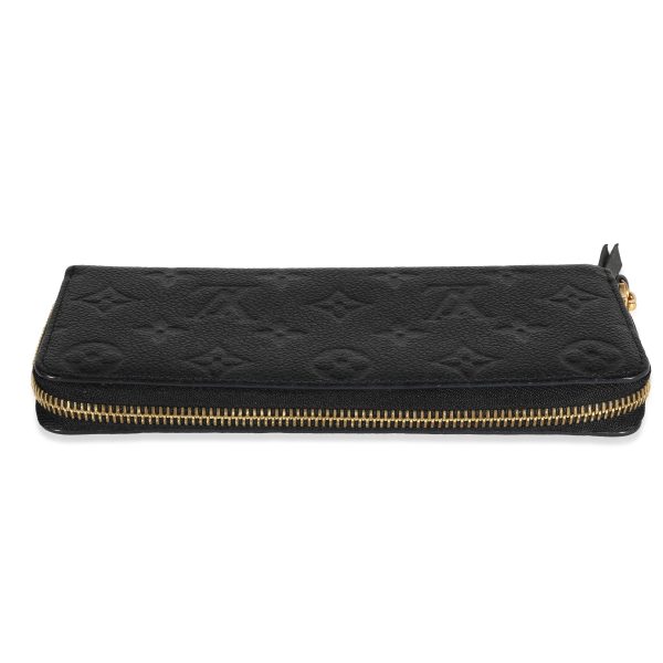 118105 box Louis Vuitton Black Monogram Empreinte Leather Clémence Wallet