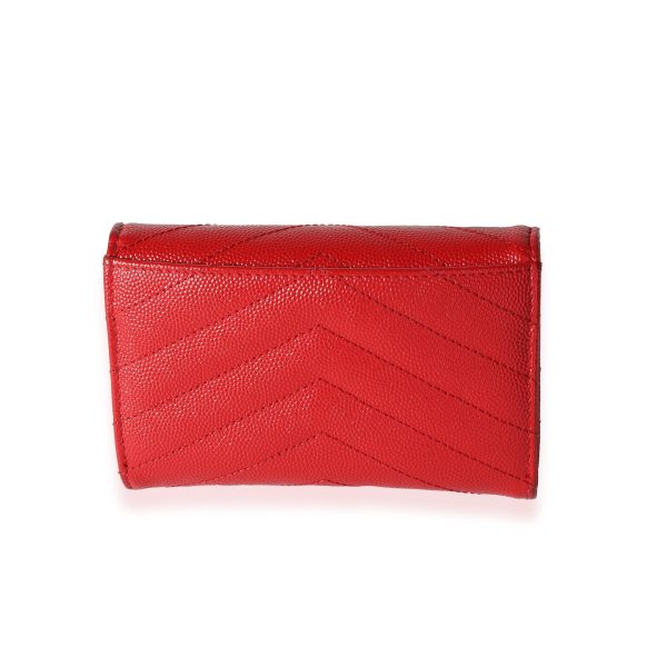 118144 pv 37e23b46 79bf 4ffb a54d dadadd2c5d7e Saint Laurent Red Grain De Poudre Monogram Compact Wallet