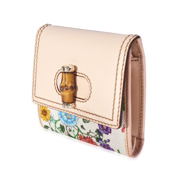 118154 sv f9671968 8575 4c8d 952b 61cae4066476 Natural Leather Flora Canvas Trifold Compact Bamboo Wallet