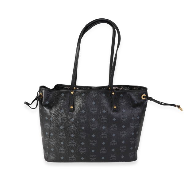 118189 pv MCM Black Visetos Large Reversible Tote