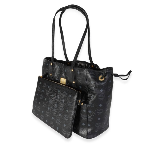 118189 sv MCM Black Visetos Large Reversible Tote