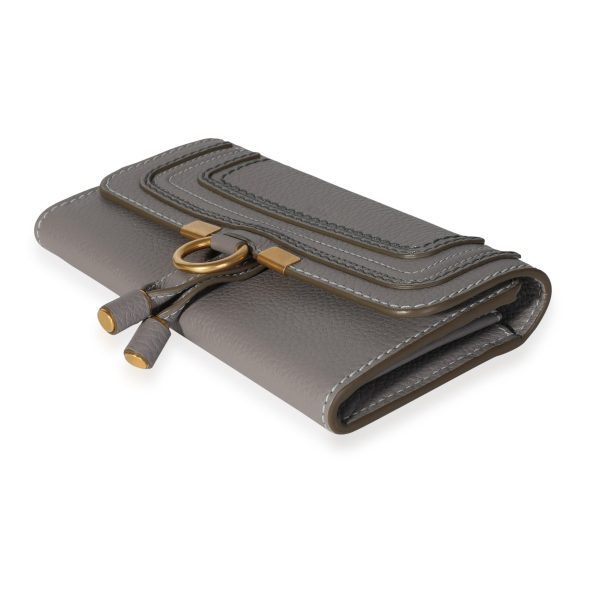 118202 box 445be8b6 55f0 4a0c b590 1acd86fb730a Chloe Grey Grained Calfskin Long Marcie Wallet