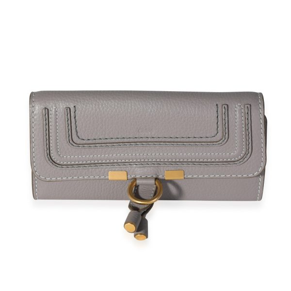 118202 fv 6e166600 0774 4ccb 9b77 2683429f13f2 Chloe Grey Grained Calfskin Long Marcie Wallet