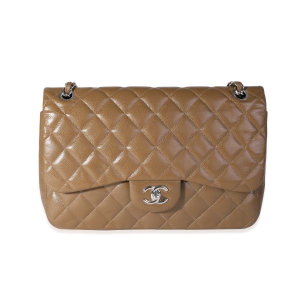 118210 fv 5013bd86 5abe 4099 b239 ddce3126373c Chanel Khaki Caviar Quilted Jumbo Classic Double Flap Bag