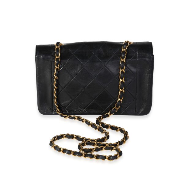 118212 pv Chanel Vintage Black Quilted Lambskin Diana Bag