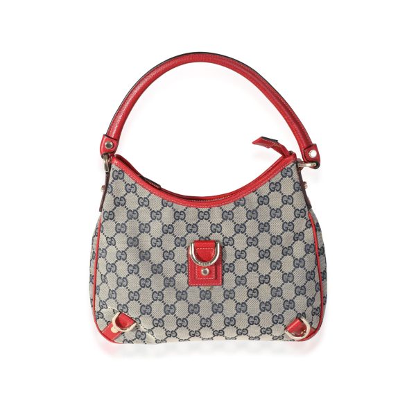 118234 fv 3aa2bbba 2606 4d96 9126 ee0e0fe9a369 Gucci Red Leather Blue GG Canvas Abbey Shoulder Bag