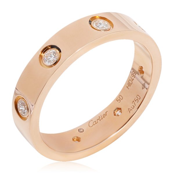 Wedding Band Rose Gold Cartier Love Diamond Wedding Band in 18k Rose Gold 016 CTW