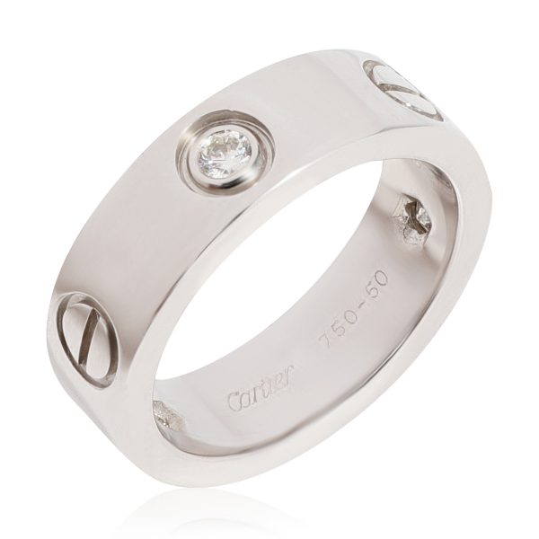 Ring White Gold Cartier Love Diamond Ring in 18k White Gold 022 CTW