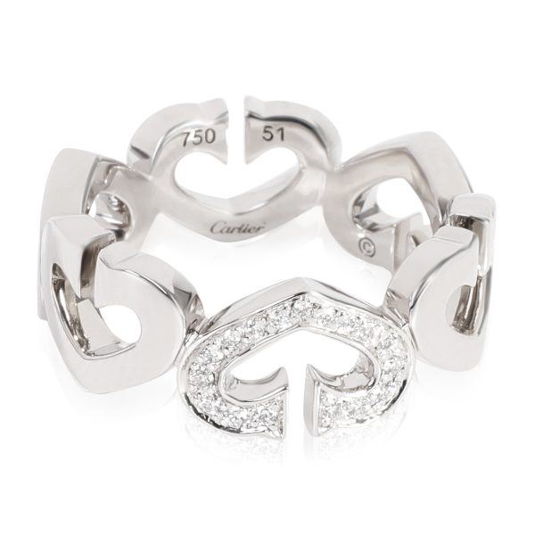 Rings Cartier Hearts Symbols Diamond Ring in 18k White Gold 01 CTW