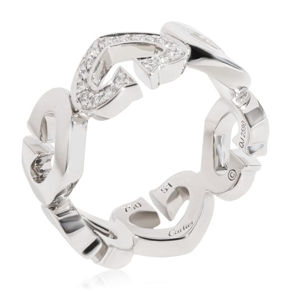 Ring White Gold Cartier Hearts Symbols Diamond Ring in 18k White Gold 01 CTW