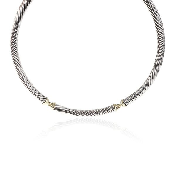 118279 fv David Yurman Metro Cable Necklace in 14K Yellow GoldSterling Silver