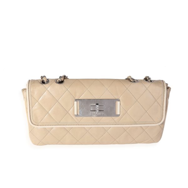 118288 fv 9adb2018 2714 4669 ac4e 129b6b8ae29f Chanel Beige Mademoiselle Lock East West Flap Bag