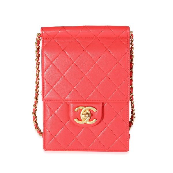 118295 fv 06dc7e09 2911 41c8 9d05 de745ea05a23 Chanel Red Quilted Calfskin Pearl Clutch on Chain