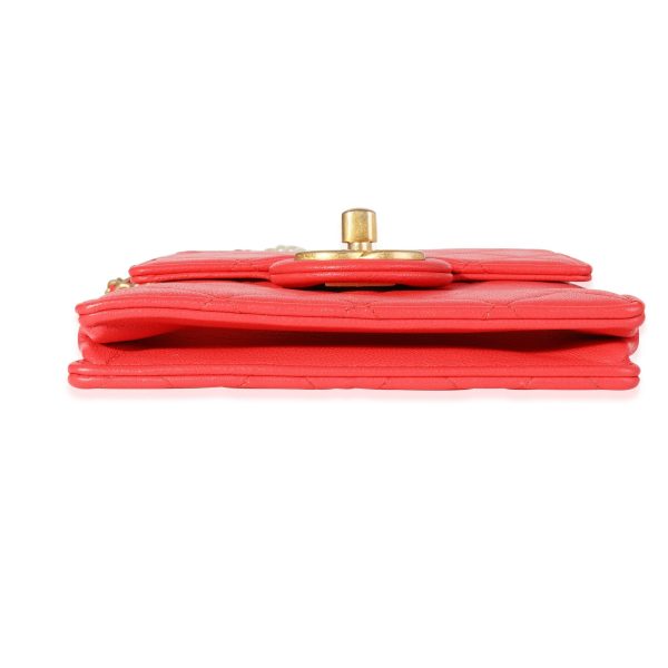 118295 stamp d91f3644 970a 44dc bcf7 7426704c45ca Chanel Red Quilted Calfskin Pearl Clutch on Chain