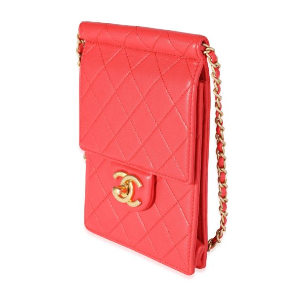 118295 sv 39e8a85c 6871 4d10 82de c47fb37fe58d Chanel Red Quilted Calfskin Pearl Clutch on Chain