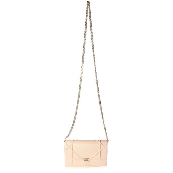 118304 bv Dior Nude Grained Calfskin Leather Diorama Wallet on Chain Bag