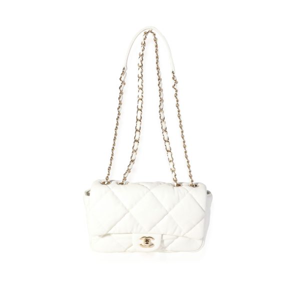 118317 bv 432dc0e6 6190 4bea a296 839ddb74021a Chanel White Quilted Lambskin Bubble Flap Bag