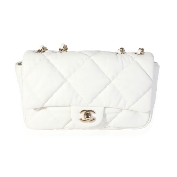 118317 fv 86be969b aaf0 4850 b8c3 a55d17ccc070 Chanel White Quilted Lambskin Bubble Flap Bag