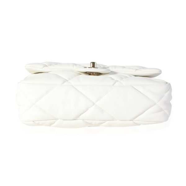 118317 stamp 9cb20d2e 6db5 4171 8bd8 ba6ebcd6cd86 Chanel White Quilted Lambskin Bubble Flap Bag