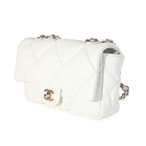 118317 sv 5d7b09c9 f7a3 405d 923a 29959998e296 Chanel White Quilted Lambskin Bubble Flap Bag