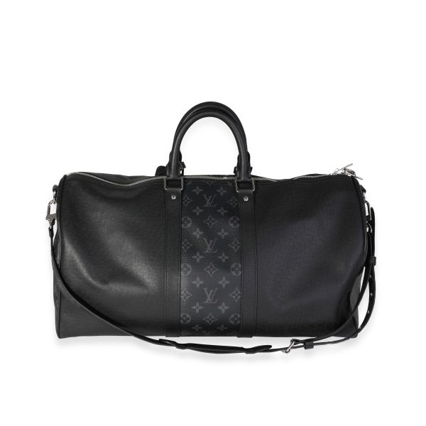 118331 pv Louis Vuitton Black Monogram Eclipse Taigarama Keepall Bandoulière 50