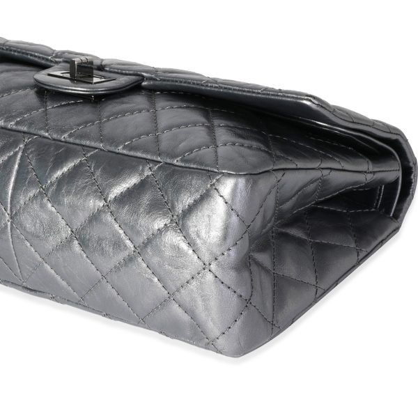 118335 box 694a493d 07ce 41b4 975b dd87b8872e2e Chanel Silver Metallic Quilted Aged Calfskin Reissue 255 226