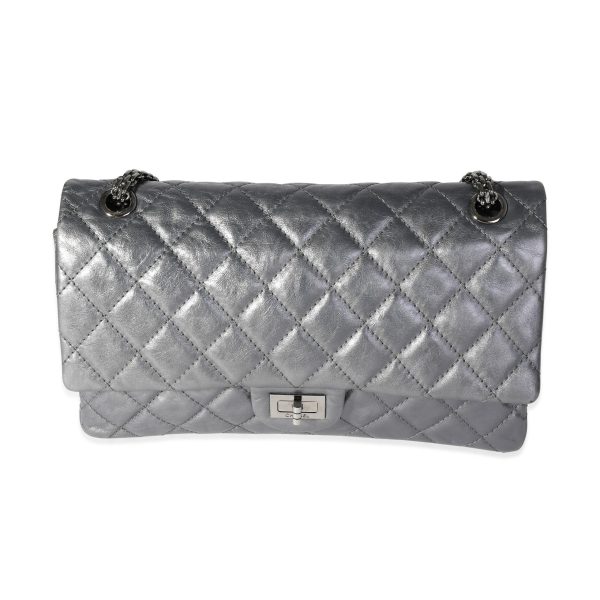 118335 fv 41c0e21e 7d31 436a 9488 a91ca5e21b39 Chanel Silver Metallic Quilted Aged Calfskin Reissue 255 226