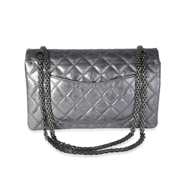 118335 pv da24d970 0305 4674 a52d 14f339d296a0 Chanel Silver Metallic Quilted Aged Calfskin Reissue 255 226