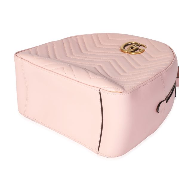 118336 box Gucci Pink Matelassé Calfskin GG Marmont Dome Backpack