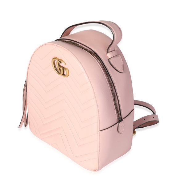 118336 sv Gucci Pink Matelassé Calfskin GG Marmont Dome Backpack