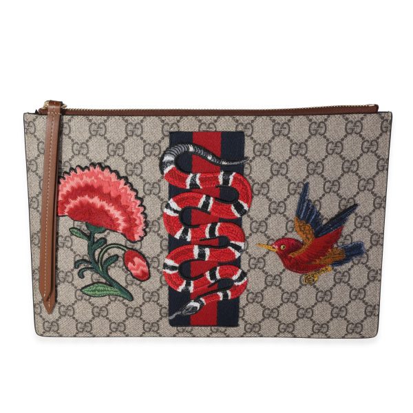 118338 fv 9272a213 3232 4b8d 87d5 d1aefd3d50ca Gucci GG Supreme Web Embroidered Zip Pouch