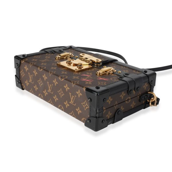 118345 clasp Louis Vuitton Monogram Canvas Black Calfskin Petite Malle