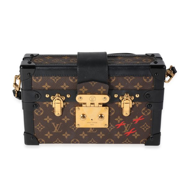 118345 fv Louis Vuitton Monogram Canvas Black Calfskin Petite Malle