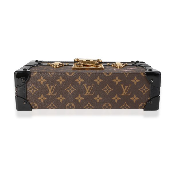 118345 stamp Louis Vuitton Monogram Canvas Black Calfskin Petite Malle