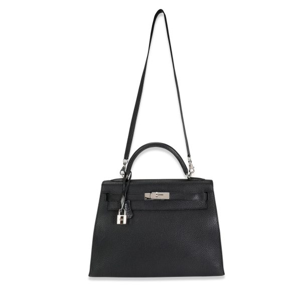 118382 bv Herm√®s Black Fjord Sellier Kelly 32 PHW