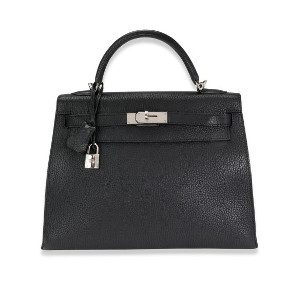 118382 fv Herm√®s Black Fjord Sellier Kelly 32 PHW