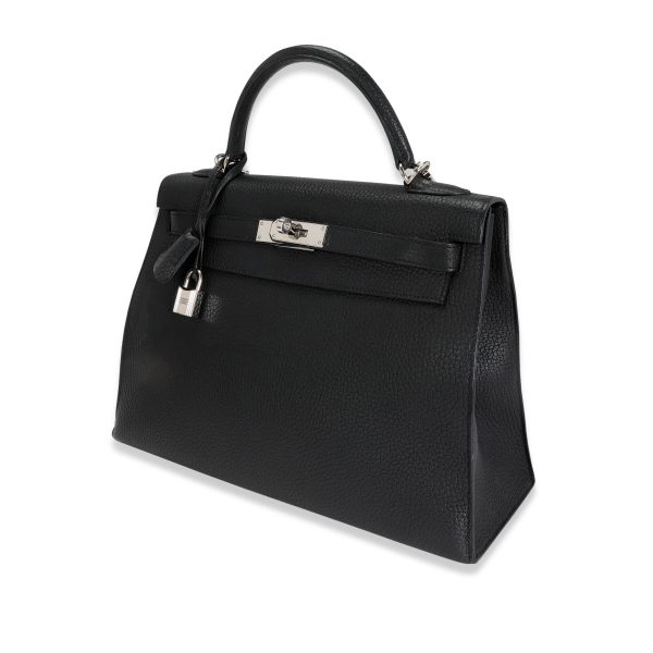 118382 sv Herm√®s Black Fjord Sellier Kelly 32 PHW