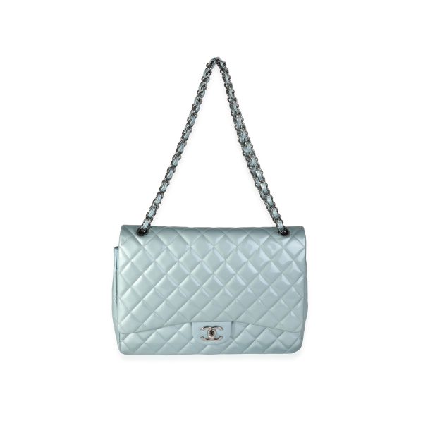 118418 bv 452df7ea 9e05 4357 80c3 8c18adedecef Chanel Light Blue Quilted Patent Leather Maxi Classic Double Flap