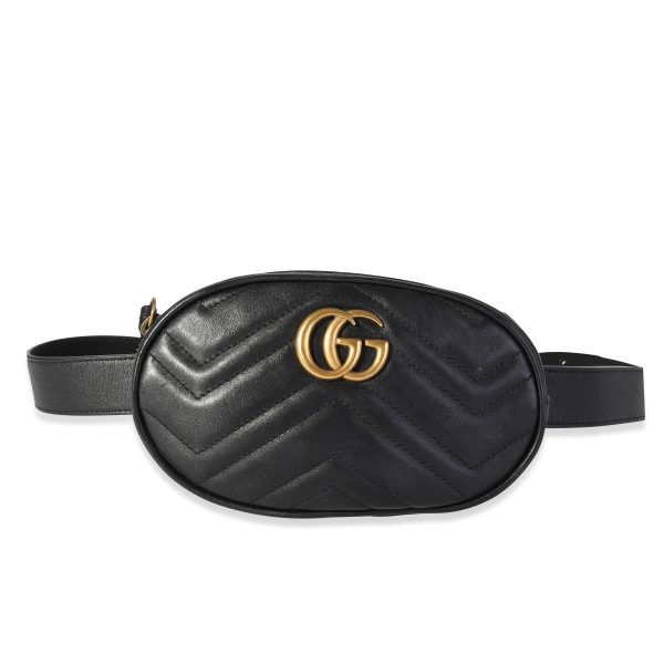 118421 fv 450e20e3 8742 48eb 99c2 b9f9248adb66 Gucci Black Matelassé Leather GG Marmont Belt Bag 9538