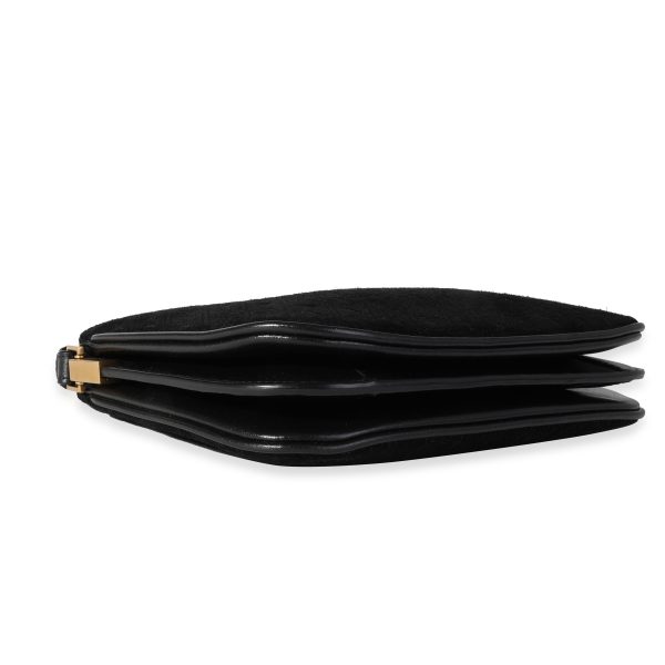 118459 clasp Saint Laurent Black Suede All Over Monogram Crossbody Bag