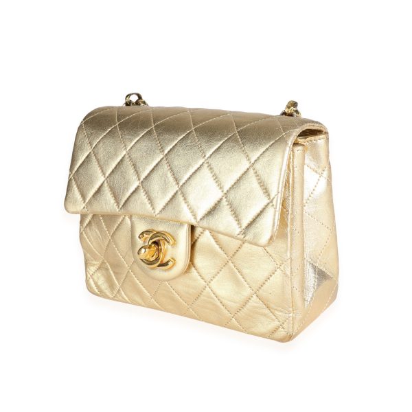 118463 sv bba62a56 081e 404d b2c0 14fb62cdb038 Chanel Vintage Gold Quilted Lambskin Mini Square Flap Bag