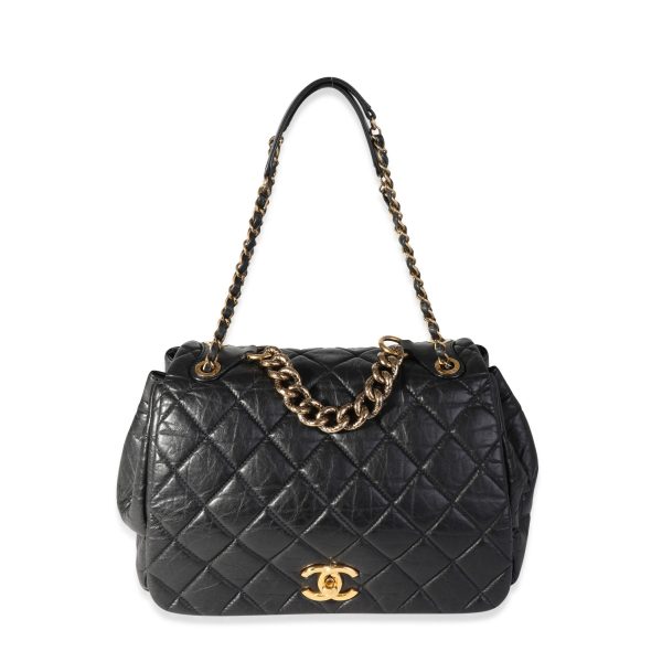 118474 ad1 209bd793 e03e 4170 b177 b31a92339032 Chanel Paris Bombay Black Aged Quilted Calfskin Pondicherry Flap Bag